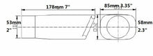 Load image into Gallery viewer, NEW 2" inlet Stainless rectangle angle cut outlet rolled Exhaust Tip 7" long