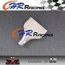 Load image into Gallery viewer, 2.5" inlet Stainless rectangle angle cut outlet rolled Exhaust Tip 10" long