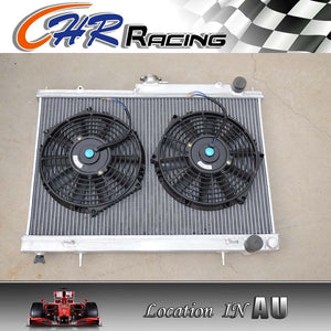 52MM Aluminum Radiator for Nissan Skyline R33 R34 GTR GTST RB25DET MT + FANS