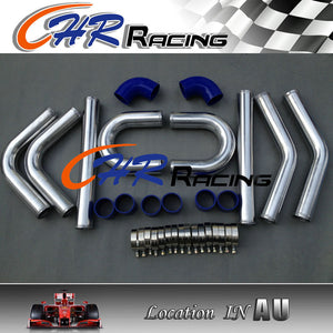 2" 51 mm Aluminum Universal Intercooler Turbo Piping pipe & Blue hose kits