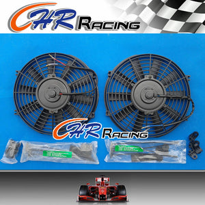 2sets for 12" Universal Electric Radiator RACING COOLING Fan + mounting kit