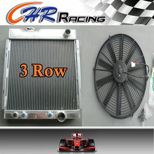 3 ROW 56mm Aluminum Radiator for Ford MUSTANG V8 289 302 WINDSOR 64-66 + 16" FAN