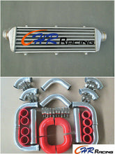 Load image into Gallery viewer, Aluminum Intercooler 450x140x50 2.25&quot; 57 mm turbo pipe 12 pcs + Red hose
