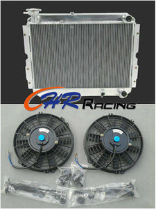 3 ROW ALUMINUM RADIATOR & FANS for TOYOTA LAND CRUISER 60 Series HJ60 HJ61 HJ62