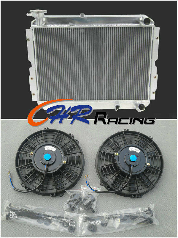 3 ROW ALUMINUM RADIATOR & FANS for TOYOTA LAND CRUISER 60 Series HJ60 HJ61 HJ62