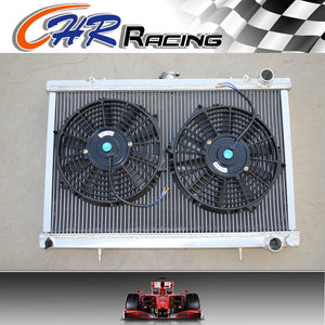 FOR NISSAN SKYLINE S13 CA18 R32 RB20 aluminum RADIATOR +2*10" fan