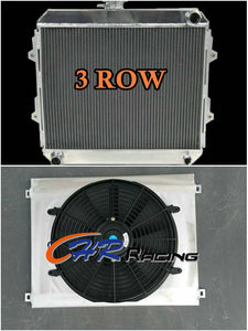 aluminum Radiator+shroud+FAN for TOYOTA HILUX RN85 YN85 22R 2.4L Petrol MT 91-97