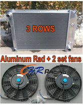 Load image into Gallery viewer, 3 Row aluminum radiator &amp; fans for Chevy Nova PRO 1968-1974 / SMALL BLOCK 72-79
