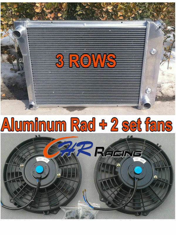 3 Row aluminum radiator & fans for Chevy Nova PRO 1968-1974 / SMALL BLOCK 72-79