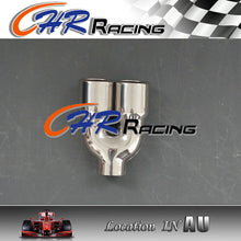 Load image into Gallery viewer, 2.3&quot; inlet Stainless double round outlet slanted rolled Exhaust Tip 8.5&quot; long
