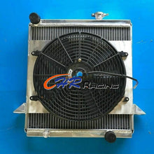 Load image into Gallery viewer, 2 core aluminum radiator &amp; fan for Triumph TR6 1969-1974/TR250 1967 1968
