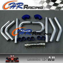 Load image into Gallery viewer, 3.15&quot; 80mm Aluminum Universal Intercooler Turbo Piping pipe Kit + Blue hose kits
