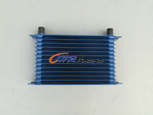 Load image into Gallery viewer, 14 ROW 262MM 10AN AN10 UNIVERSAL ENGINE TRANSMISSION ALUMINUM OIL COOLER BLUE
