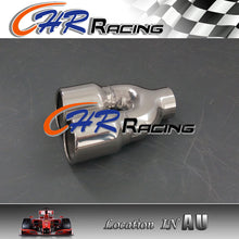 Load image into Gallery viewer, 2.3&quot; inlet Stainless double round outlet slanted rolled Exhaust Tip 8.5&quot; long
