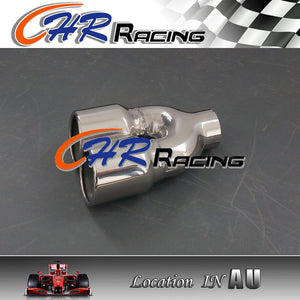 2.3" inlet Stainless double round outlet slanted rolled Exhaust Tip 8.5" long