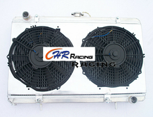 Load image into Gallery viewer, For 52mm Nissan Silvia S14 S15 SR20DET Aluminum Radiator+Fan Shroud with 12&quot;Fans
