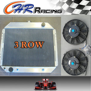 3 ROW Aluminum Radiator for FORD F100 F150 F250 F350 V8 67-81 and two fans