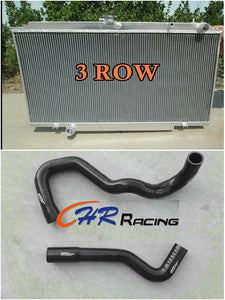 For Nissan GU Patrol Y61 Diesel 4.2L Turbo TD42 MT Aluminum Radiator&BLACK HOSE