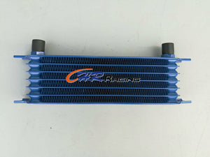 Universal 7 Row AN10 Engine Transmission 262mm Oil Cooler Trust Style Blue