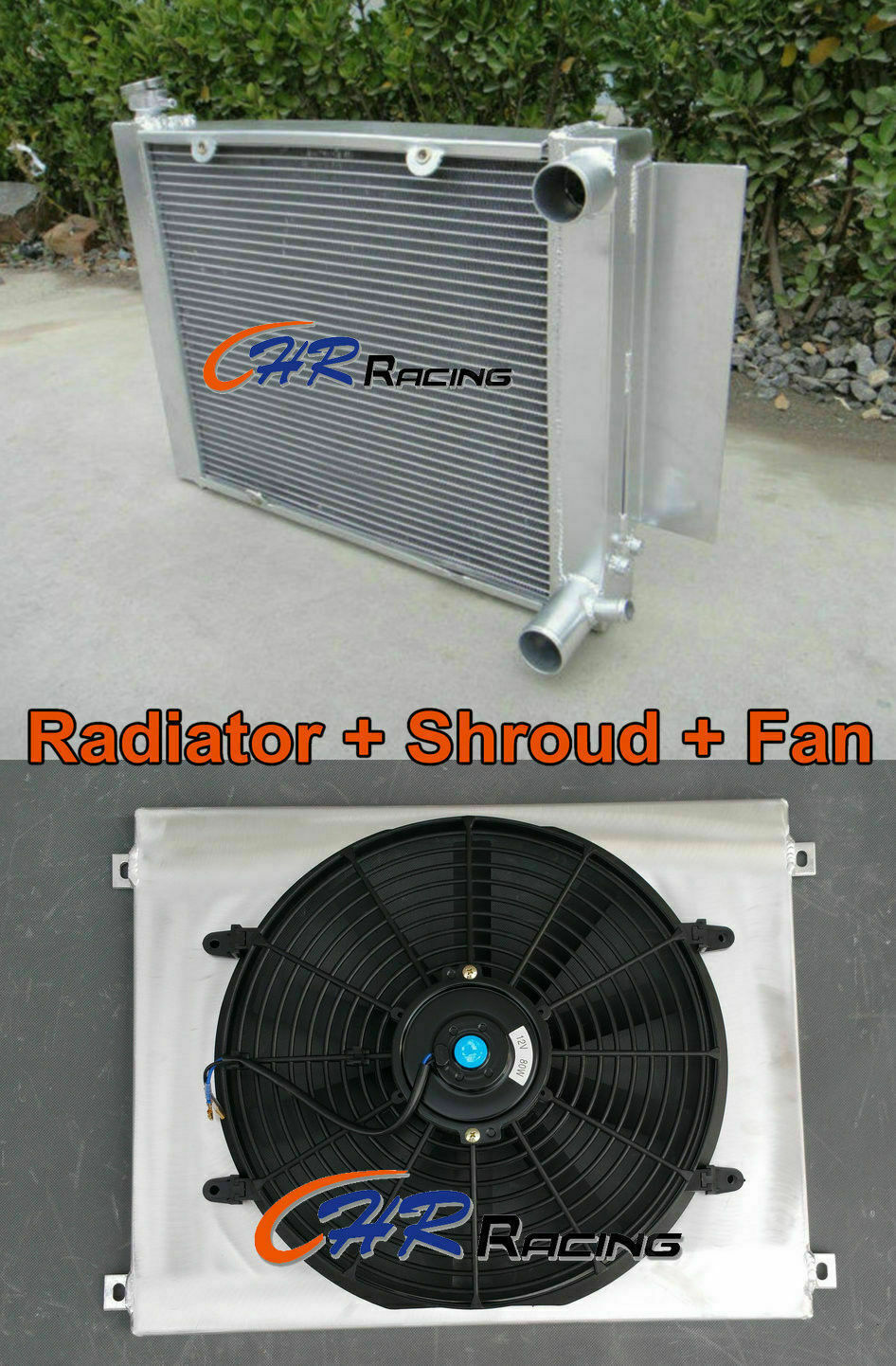 3 ROW Aluminium radiator+ Shroud+ Fan for Mazda RX2 RX3 RX4 RX5 with heater pipe