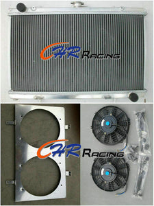 FOR 52MM Nissan Silvia S13 SR20DET Aluminum Radiator + Fan Shroud + 2x12" Fans