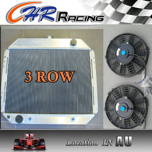 3 ROW Aluminum Radiator for FORD F100 F150 F250 F350 V8 67-81 and two fans