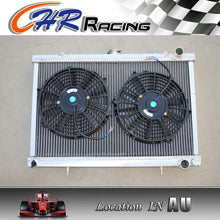 Load image into Gallery viewer, FOR NISSAN SKYLINE S13 CA18 R32 RB20 aluminum RADIATOR +2*10&quot; fan
